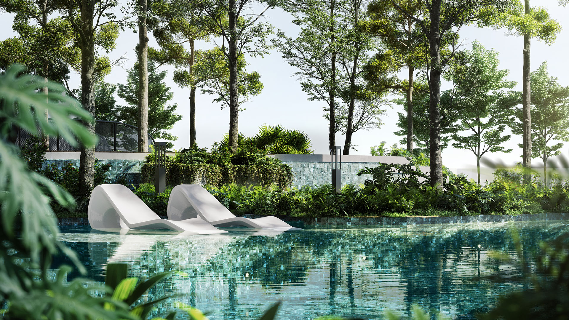 Alora Residences towers and landscaped surroundings