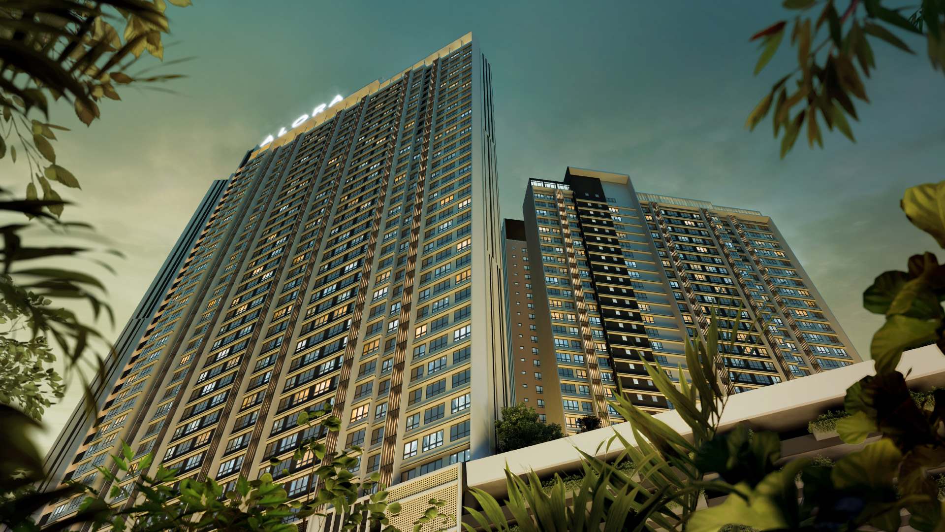 Alora Residences elegant drop-off lobby